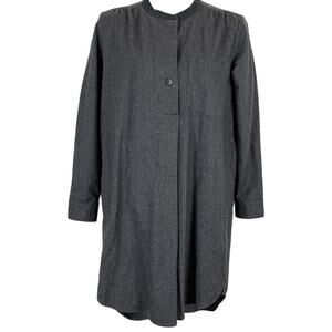 Madwell Womens Charcoal Gray Wool Blend Stretch Shirt Shift Dress sz Small S
